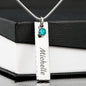 Plate Necklace with Name Engraved and Birthstone