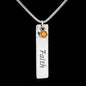 Plate Necklace with Name Engraved and Birthstone