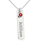 Plate Necklace with Name Engraved and Birthstone