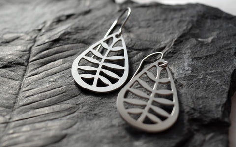 Leafy Earrings in stainless steel