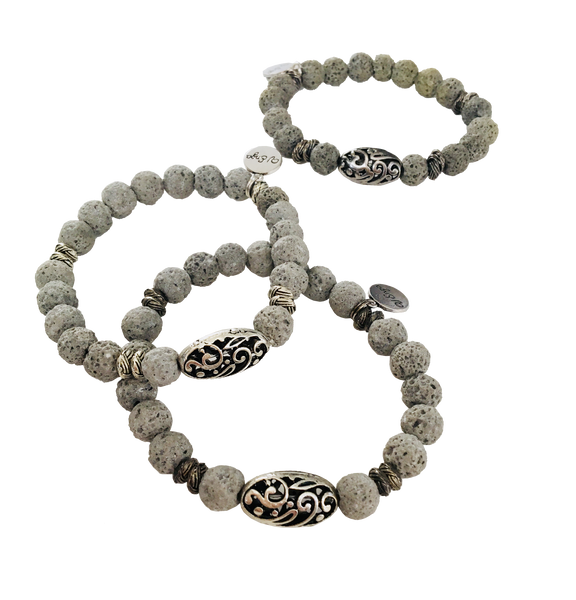 Essential Oil Bracelet ~ Grey